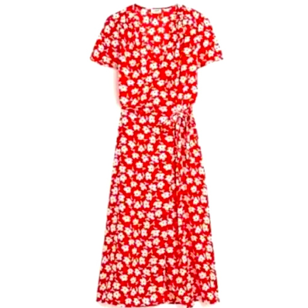 J Crew Poppy Floral Print Wrap Dress